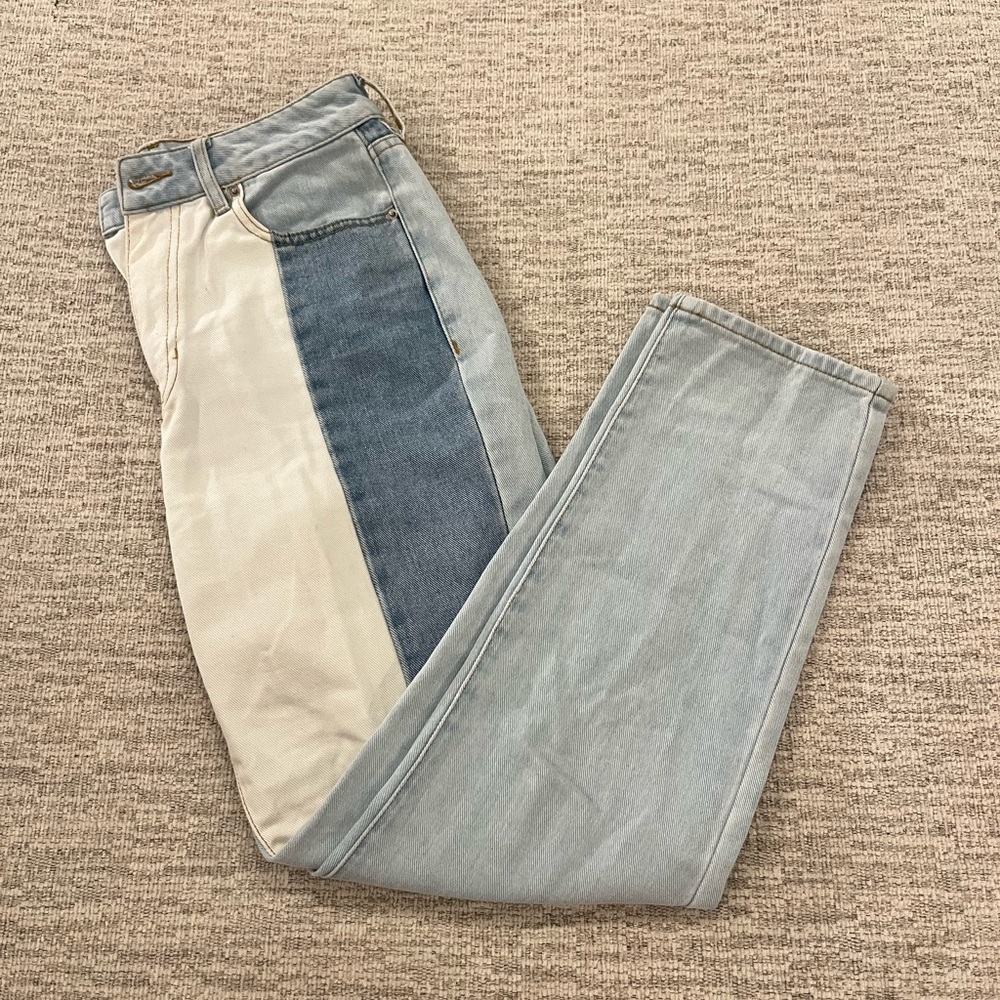 PacSun Color Block Straight Leg Mom Jeans